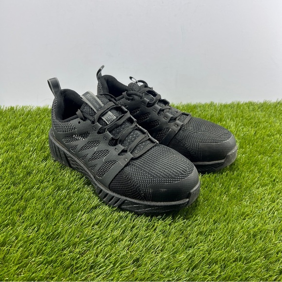 Reebok Shoes Mens 6 W Black Fusion Flexweave Work Composite Toe Safety Sneakers - Picture 1 of 11